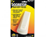 Big Foot Doorstop, No-Slip Rubber Wedge, 2-1/4w x 4-3/4d x 1-1/4h, Beige