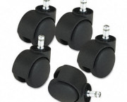 Deluxe Casters, 100 lbs./Caster, Nylon, Matte Black, 5/Set