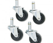 Standard Casters, 75 lbs./Caster, Rubber, Black, 4/Set
