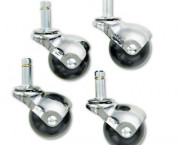 Superball Casters, 75 lbs./Caster, Vinyl, Black, 4/Set