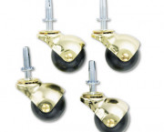 Superball Casters, 75 lbs./Caster, Vinyl, Black, 4/Set