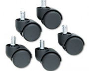 Safety Casters, 100 lbs./Caster, Nylon, Matte Black, 5/Set