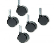 Duet Twin Wheels, 100 lbs./Caster, Nylon, Matte Black, 5/Set