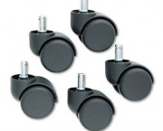 Safety Casters, 100 lbs./Caster, Nylon, Matte Black, 5/Set