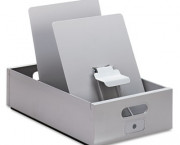 Porta-Matic Drop-Side Posting Tray, 9-1/2w x 15d x 9-1/4h, Steel, White