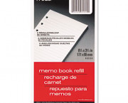 6-Ring Memo Book Refill, College Rule, 6HP, 3 x 5, 80 Sheets, White