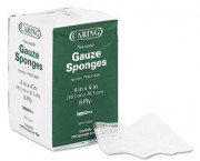 Caring Woven Gauze Sponges, 4 x 4, NonSterile, 8-ply, 200 Sponges/Pack