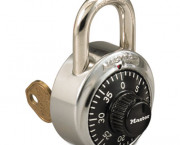 Combination Stainless Steel Padlock w/Key Cylinder, 1-7/8