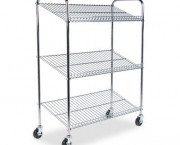 Kwik-File 3-Shelf Wire Mail Tote Cart, 43