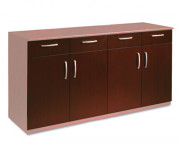 Wood Veneer Buffet Credenza Doors/Drawers, Sierra Cherry