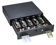 Alarm Alert Steel Cash Drawer w/Deadbolt/Push-Button Release Lock, Black