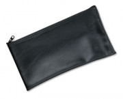 Leatherette Zippered Wallet, Leather-Like Vinyl, 11w x 6h, Black