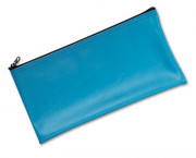 Leatherette Zippered Wallet, Leather-Like Vinyl, 11w x 6h, Marine Blue