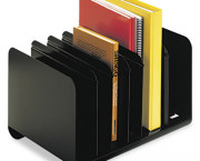 Six-Section Adjustable Book Rack, Steel, 15 x 11 x 8 7/8, Black