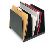 Angled Vertical Organizer, Five Sections, Steel, 14 1/2 x 9 7/8 x 8 3/4, Black