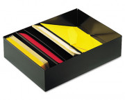 Three-Compartment Desk Drawer Stationery Holder, Steel, 15