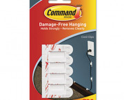 Cord Clip w/Adhesive, White, 4/Pack