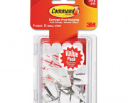 Adhesive Hooks, Small, Holds 1/2-lb, White, 9/Pack