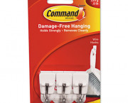 Adhesive Hooks, Small, Holds 1/2-lb, White, 3/Pack