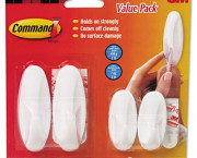 Adhesive Hook Value Pack, Small/Medium, Holds 3-lb, White, 4/Pack
