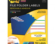 Super Sticky Removable File Folder Labels, 2/3 x 3 7/16, Assorted, 750/Pack