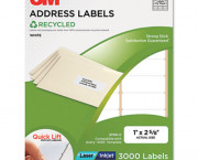 Permanent Adhesive White Recycled Mailing Label f/Printer, 1 x 2-5/8, 3000/Pack