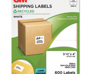 Permanent Adhesive White Recycled Mailing Labels, 3-1/3 x 4, 600/Pack
