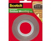 Exterior Weather-Resistant Double-Sided Tape, 1 x 60, Gray w/Red Liner