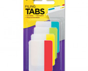 Durable File Tabs, 2 x 1 1/2, Red, Yellow, Green, Blue, 24/PK