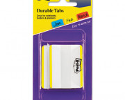 Durable File Tabs, 2 x 1 1/2, Striped, Yellow, 50/Pack