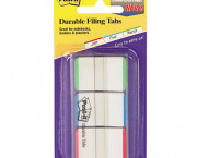 Durable File Tabs, 1 x 1 1/2, Striped, Blue/Green/Red, 66/Pack