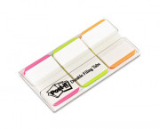 Durable File Tabs, 1 x 1 1/2, Striped, Assorted Fluorescent Colors, 66/Pack