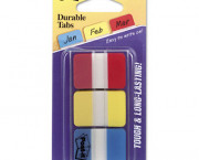 Durable File Tabs, 1 x 1 1/2, Assorted Standard Colors, 66/Pack