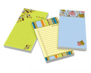 Assorted Printed Note Pads, 4 x 8, Lined, 75 Sheets/Pad, 3 Pads/Pack