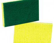 Medium-Duty Scrubbing Sponge, 3-1/2 x 6-1/4, Yellow/Green,20/Carton