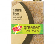 Greener Clean Natural Fiber Non-Scratch Scour Pad, 4 x 6, Natural, 2/Pack