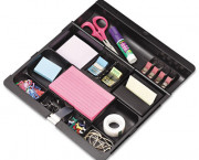 Recycled Plastic Desk Drawer Organizer Tray, Plastic, Black