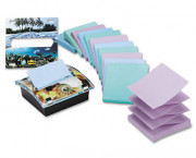 Clear Top Pop-up Note Dispenser w/12 3 x 3 Pastel Self-Stick Pads, Black