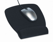 Foam Mouse Pad w/Wrist Rest, Nonskid Base, 6-7/8 x 8-5/9, Black