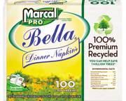100% Premium Recycled Bella SnapPac Dinner Napkins, 15 x 17, White, 3000/Carton