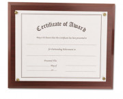 Award-A-Plaque Document Holder, Acrylic/Plastic, 10-1/2 x 13, Mahogany