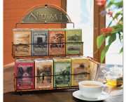 Tea Rack, 14 1/2 x 12 x 17 3/4, Black, 3 Boxes Each of 8 Flavors of Tea
