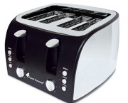 4-Slice Multi-Function Toaster with Adjustable Slot Width, Black/Stainless Steel