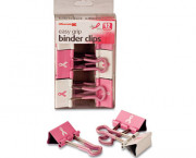 Breast Cancer Awareness Medium Easy Grip Binder Clips, Pink/White, 12