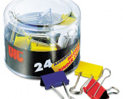 Binder Clips, Metal, Assorted Colors, 24/Pack