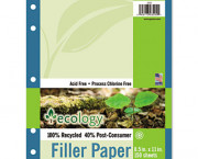 Ecology Filler Paper, 16-lb., 8-1/2 x 11, College Ruled, White, 150 Sheets/Pack