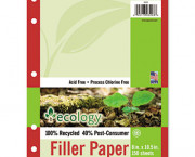 Ecology Filler Paper, 16-lb., 8 x 10-1/2, Wide Ruled, White, 150 Sheets/Pack