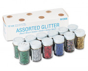 Spectra Glitter, .04 Hexagon Crystals, Assorted, 0.75 oz Shaker-Top Jar, 12/Pack