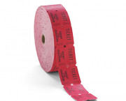 Consecutively Numbered Double Ticket Roll, Red, 2000 Tickets/Roll