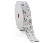 Consecutively Numbered Double Ticket Roll, White, 2000 Tickets/Roll